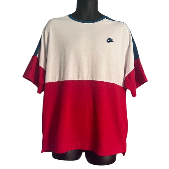 Nike Color Block Shirt ~ Red White Blue ~ Size Large ~ EXCELLENT! - Picture 3 of 10